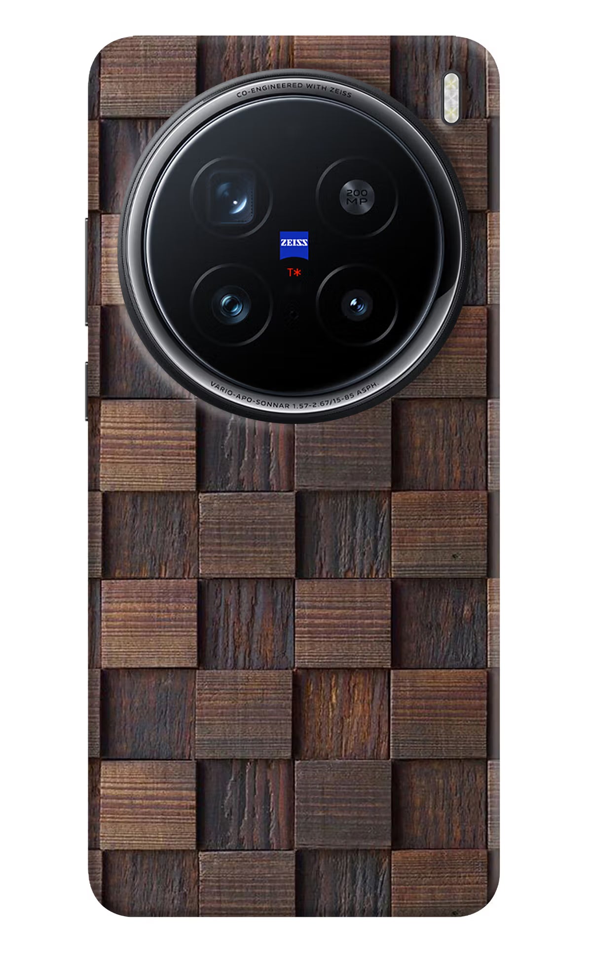 Wooden Cube Design Vivo X200 Pro 5G Back Cover