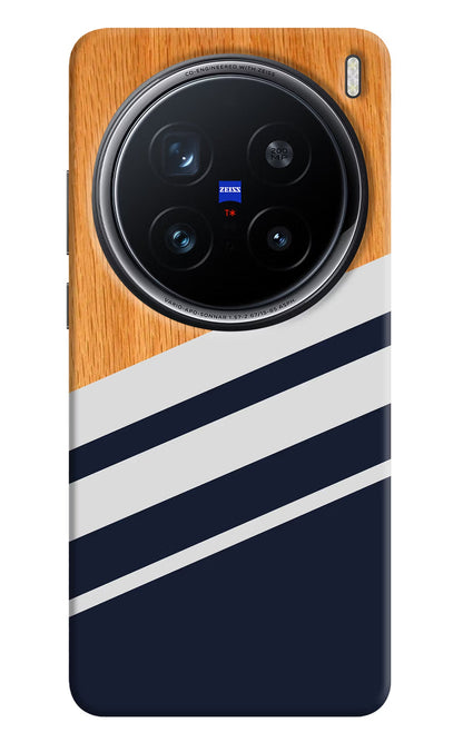Blue and white wooden Vivo X200 Pro 5G Back Cover