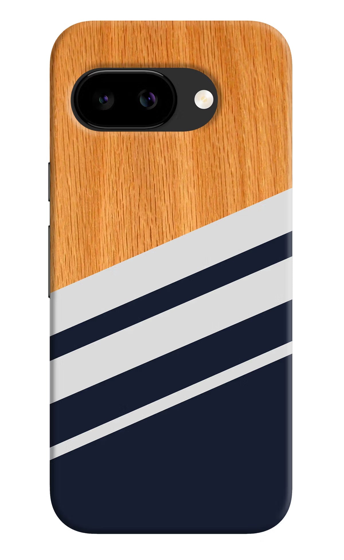 Blue and White Wooden Google Pixel 9a Back Cover Hard Case - Hello Swanky