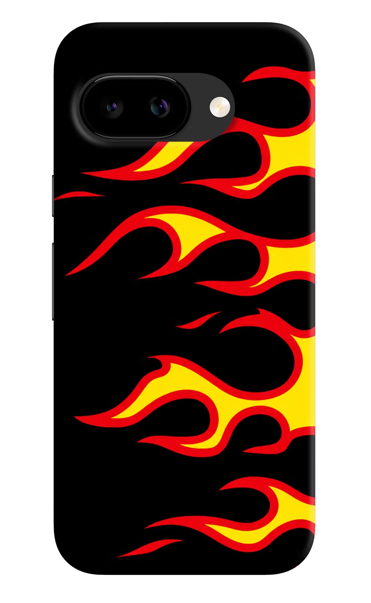 Side Sweep Flames Google Pixel 9a Back Cover Hard Case - Hello Swanky