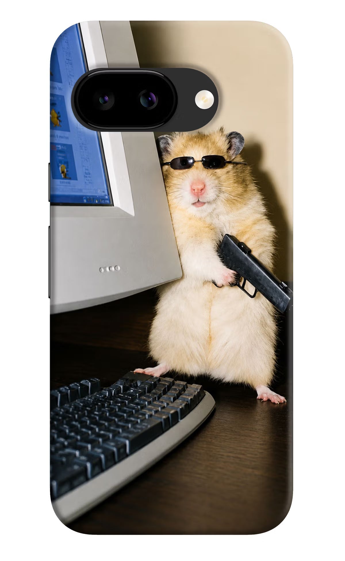 Hacker Hamster Google Pixel 9a Back Cover Hard Case - Hello Swanky