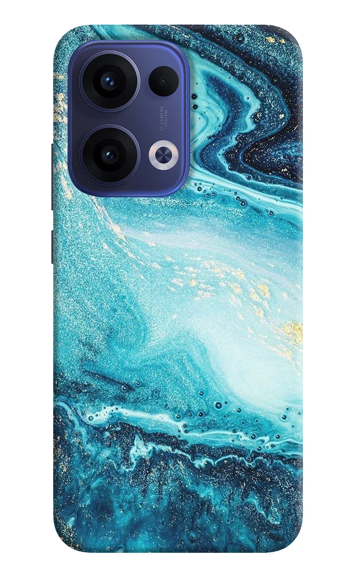 Blue Glitter Marble Oppo Reno13 5G Back Cover