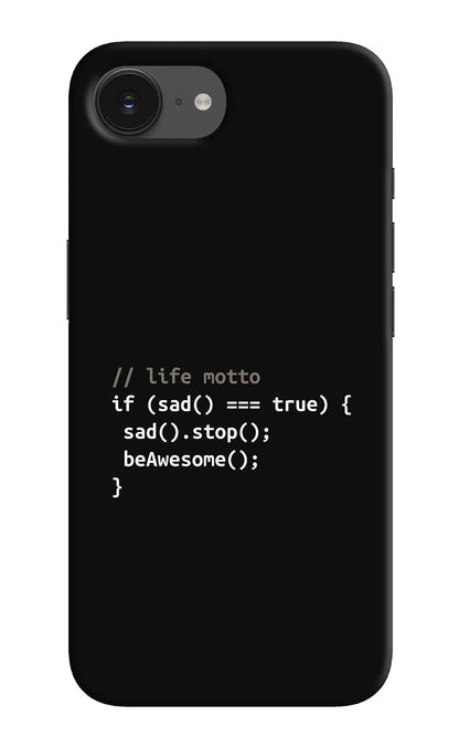 Life Motto Code iPhone 16e Back Cover