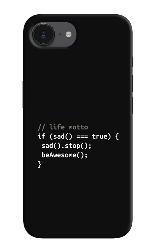 Life Motto Code iPhone 16e Back Cover
