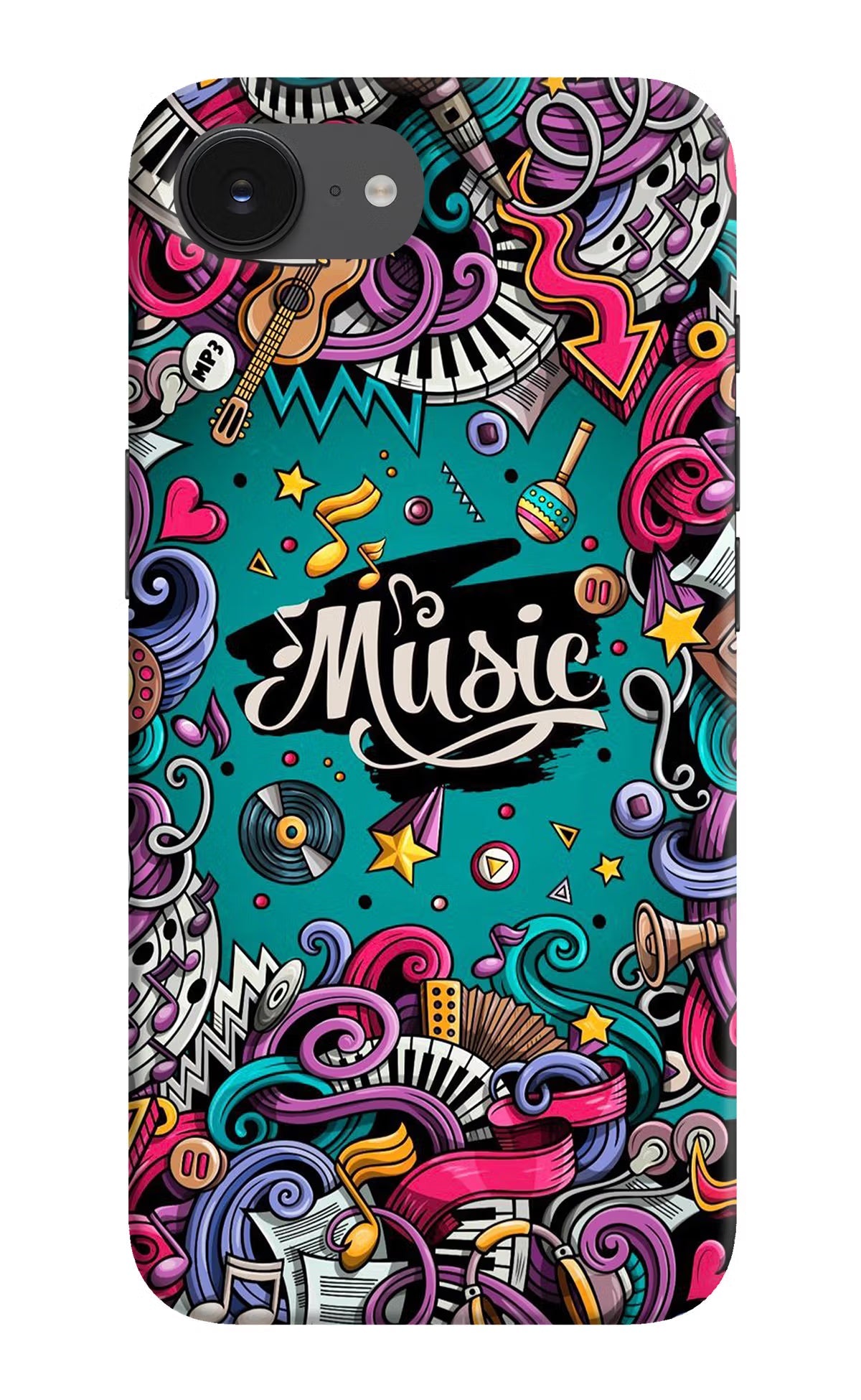 Music Graffiti iPhone 16e Back Cover