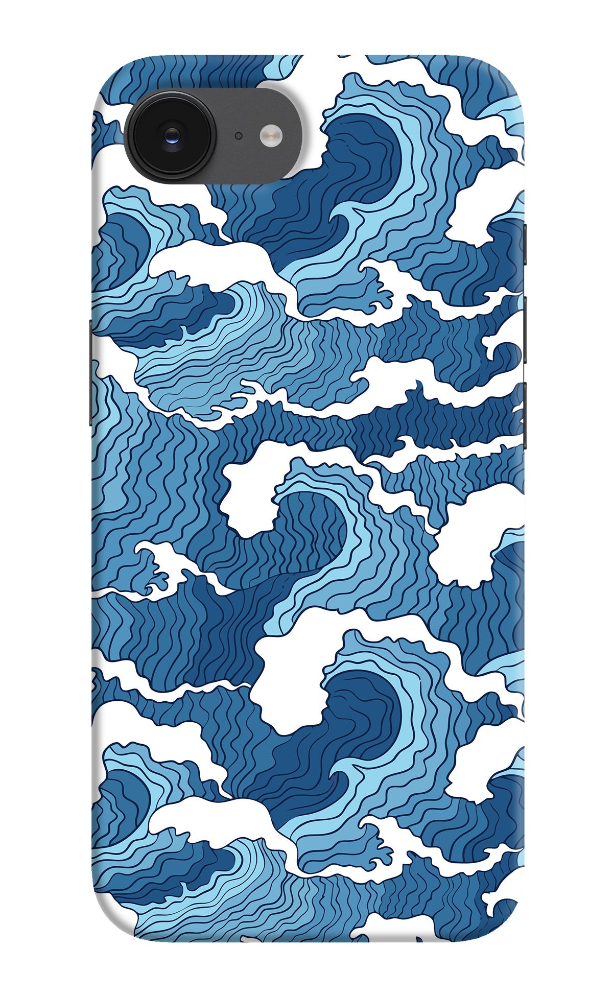Blue Waves iPhone 16e Back Cover
