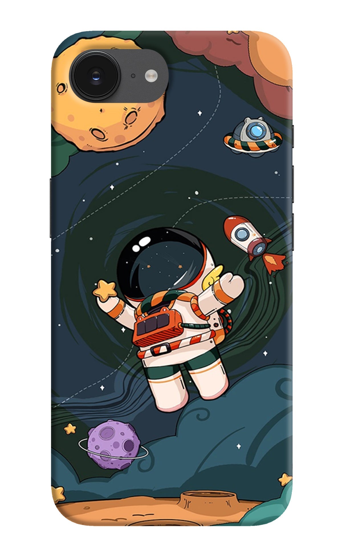 Cartoon Astronaut iPhone 16e Back Cover