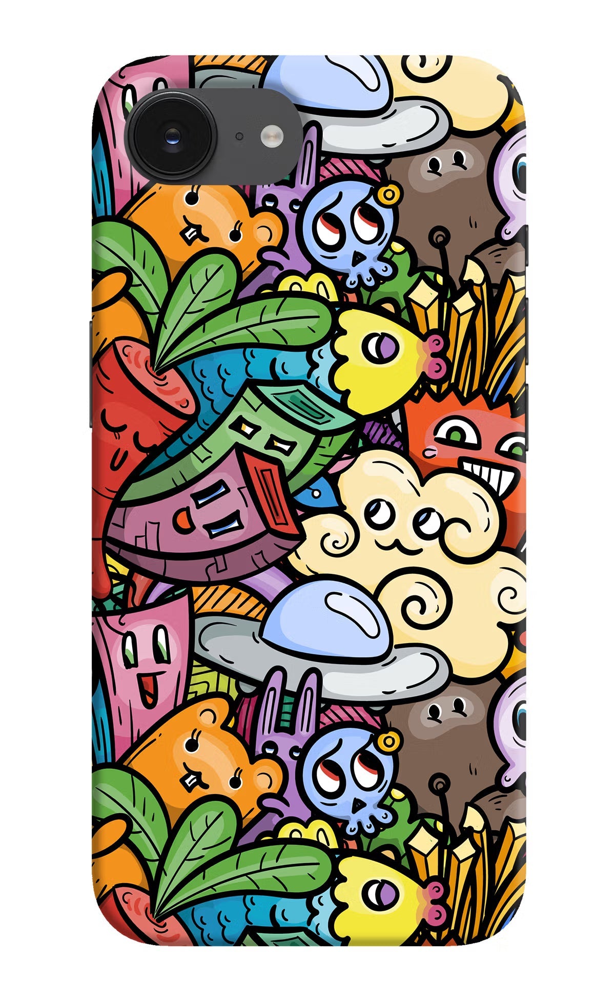 Veggie Doodle iPhone 16e Back Cover