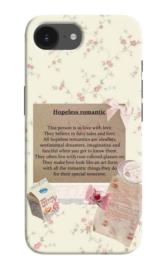 Hopeless Romantic iPhone 16e Back Cover