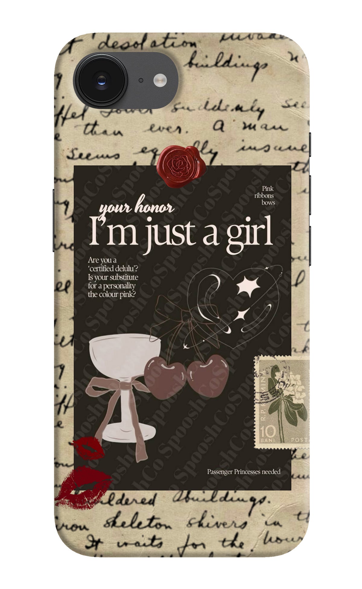 I am just a girl iPhone 16e Back Cover