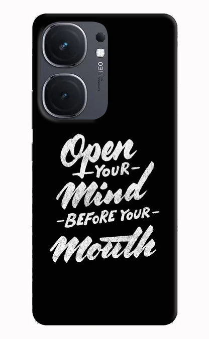 Open Your Mind Before Your Mouth iQOO Neo 9 Back Cover Hard Case - Hello Swanky