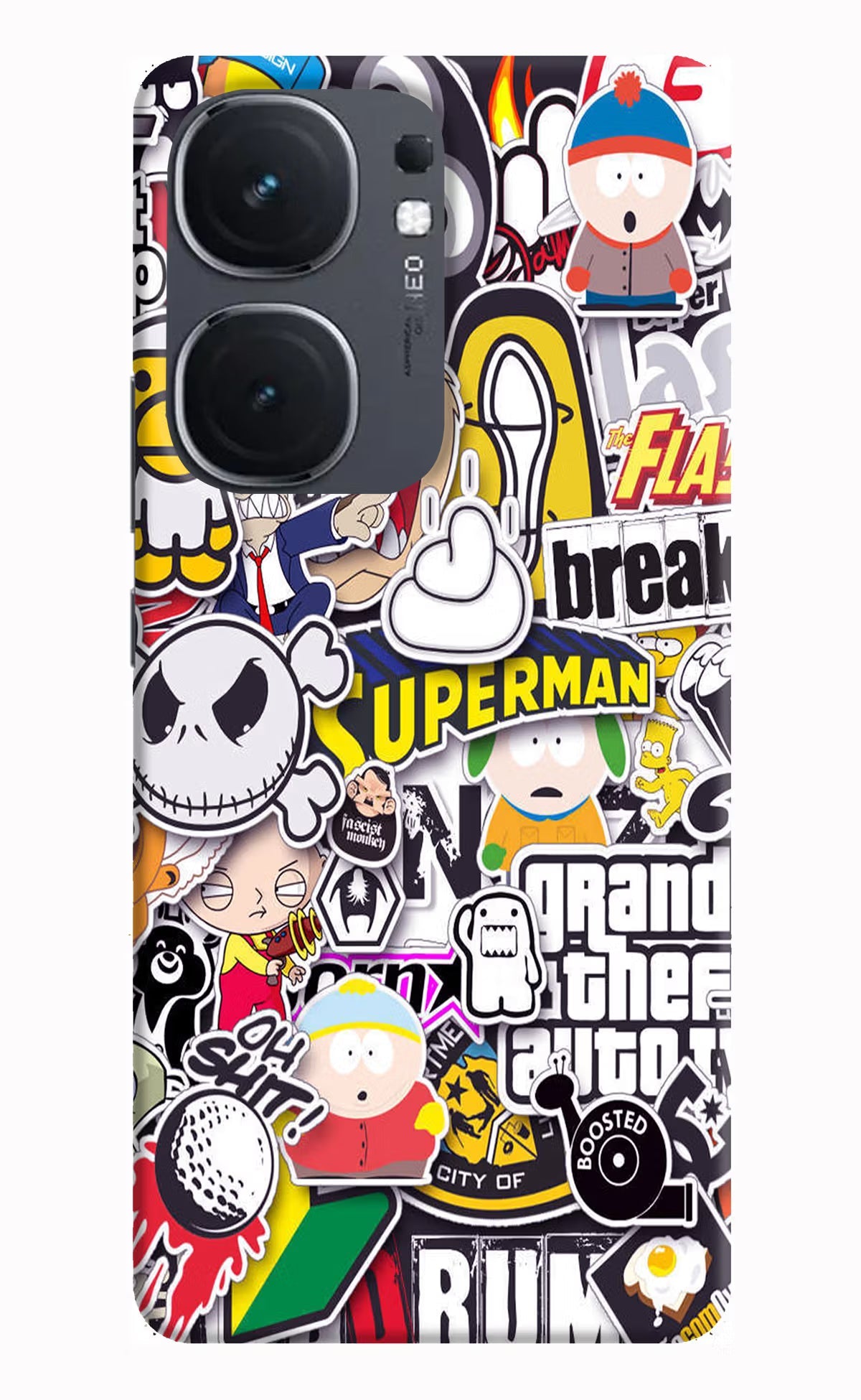 Sticker Bomb iQOO Neo 9 Back Cover Hard Case - Hello Swanky