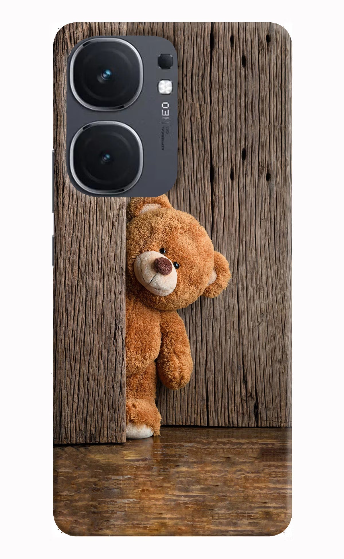 Teddy Wooden iQOO Neo 9 Back Cover Hard Case - Hello Swanky