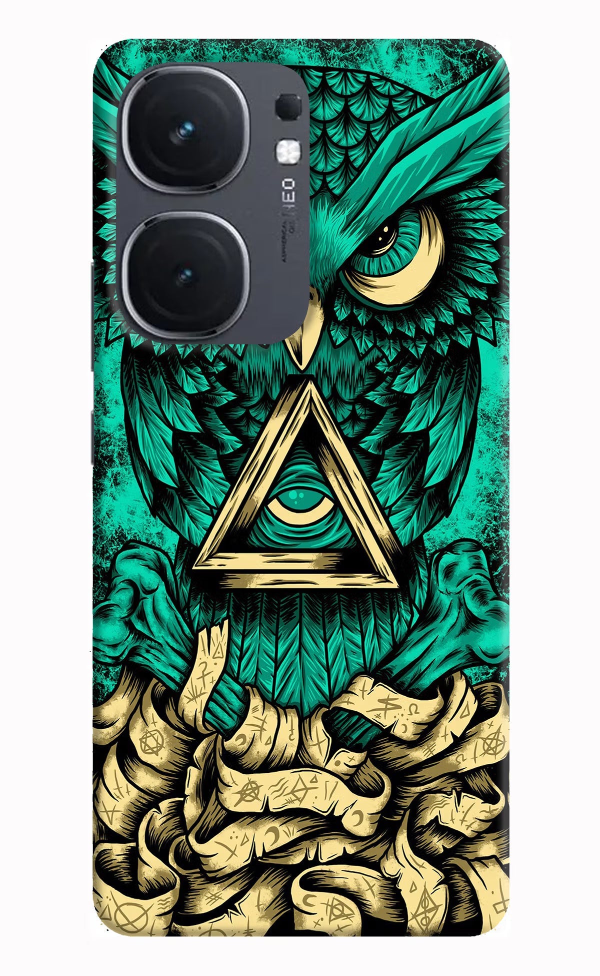 Green Owl iQOO Neo 9 Back Cover Hard Case - Hello Swanky