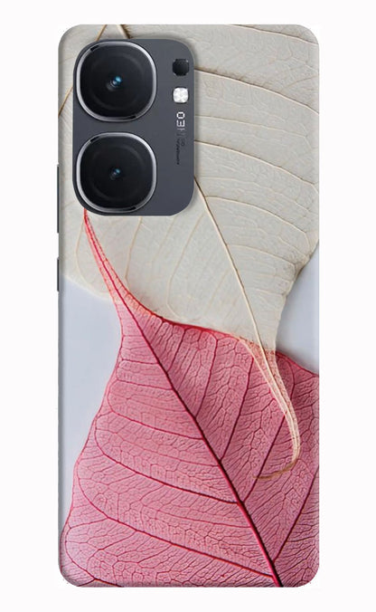 White Pink Leaf iQOO Neo 9 Back Cover Hard Case - Hello Swanky