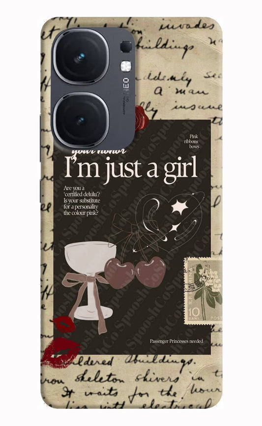 I Am Just a Girl iQOO Neo 9 Back Cover Hard Case - Hello Swanky