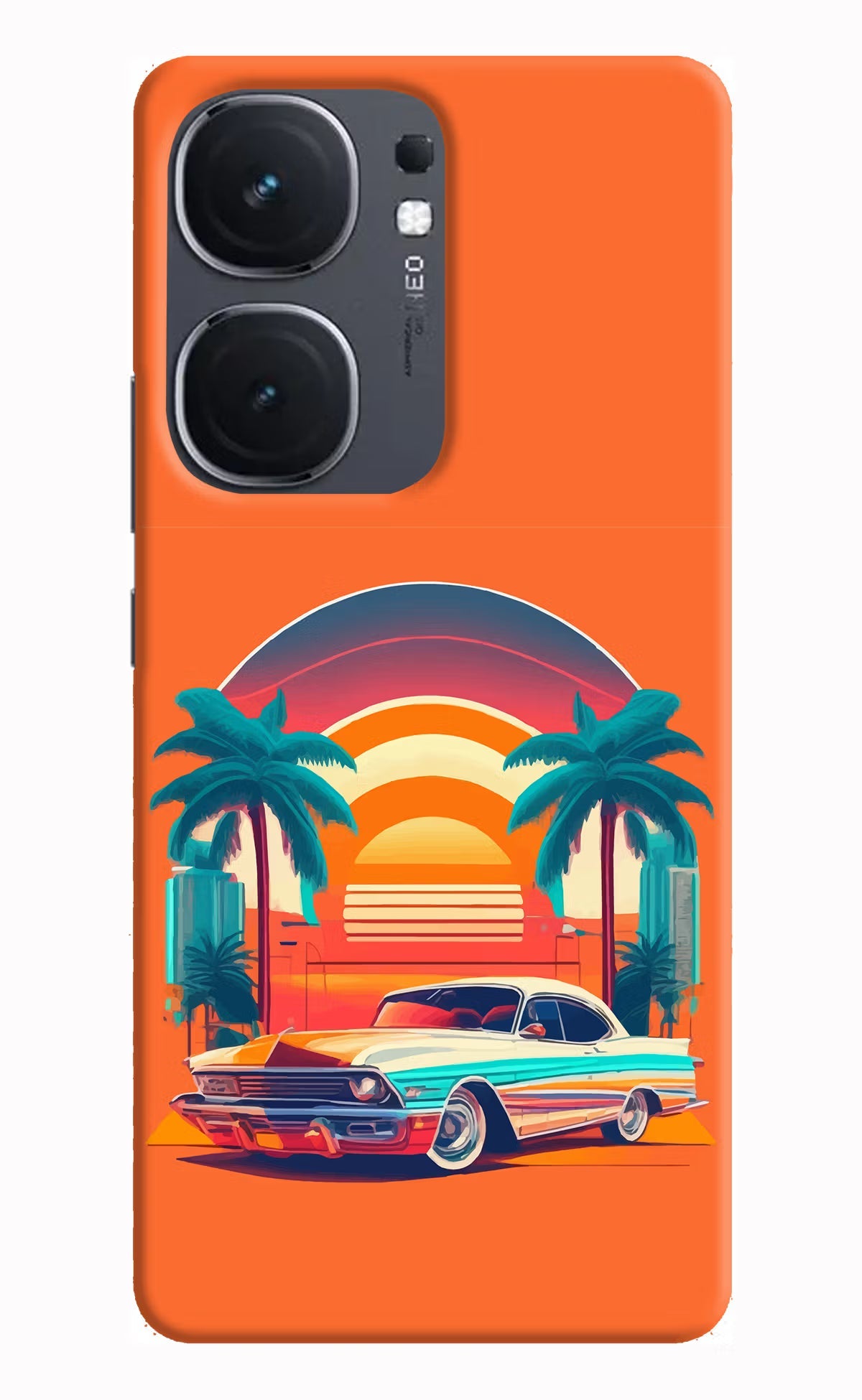Palm Drive 80s iQOO Neo 9 Back Cover Hard Case - Hello Swanky