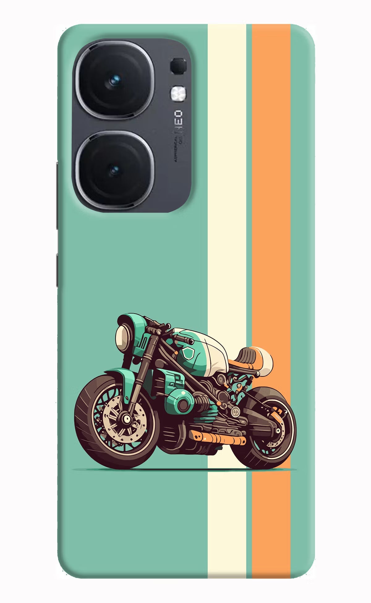 Striped Moto Drift iQOO Neo 9 Back Cover Hard Case - Hello Swanky