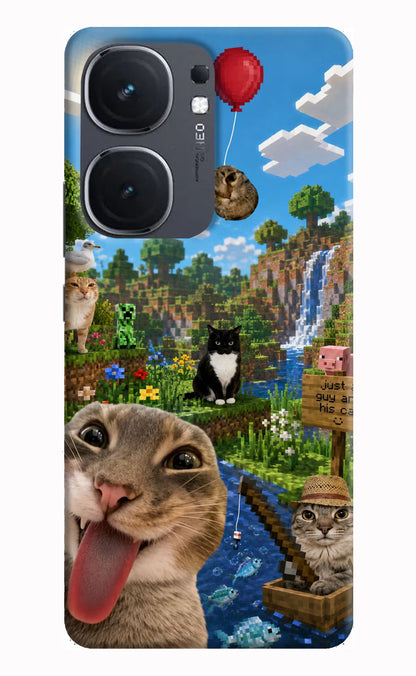 Minecraft Cat Chaos iQOO Neo 9 Back Cover Hard Case - Hello Swanky