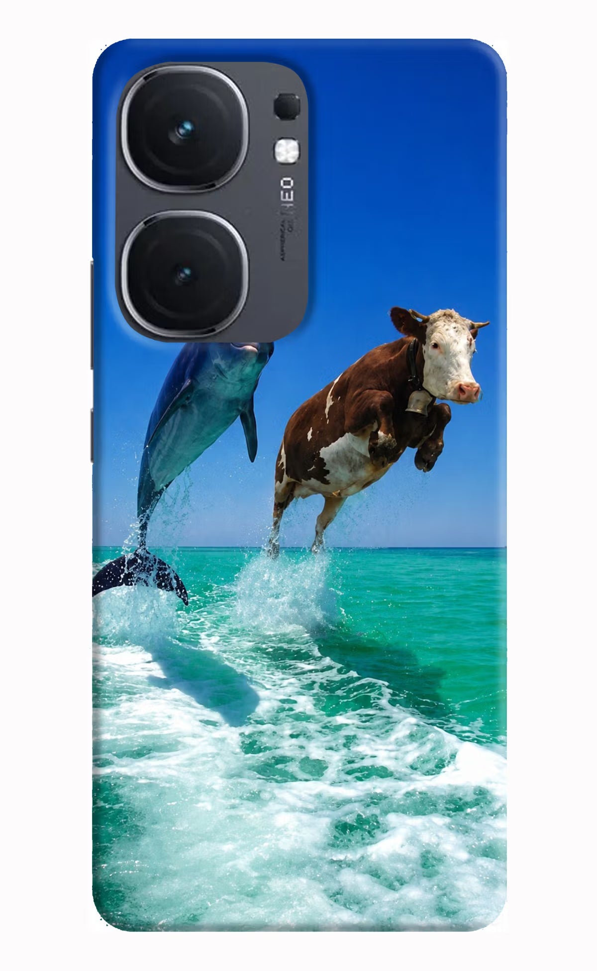 Dolphin Vs Cow iQOO Neo 9 Back Cover Hard Case - Hello Swanky