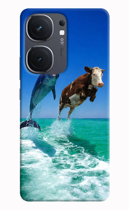 Dolphin Vs Cow iQOO Neo 9 Back Cover Hard Case - Hello Swanky