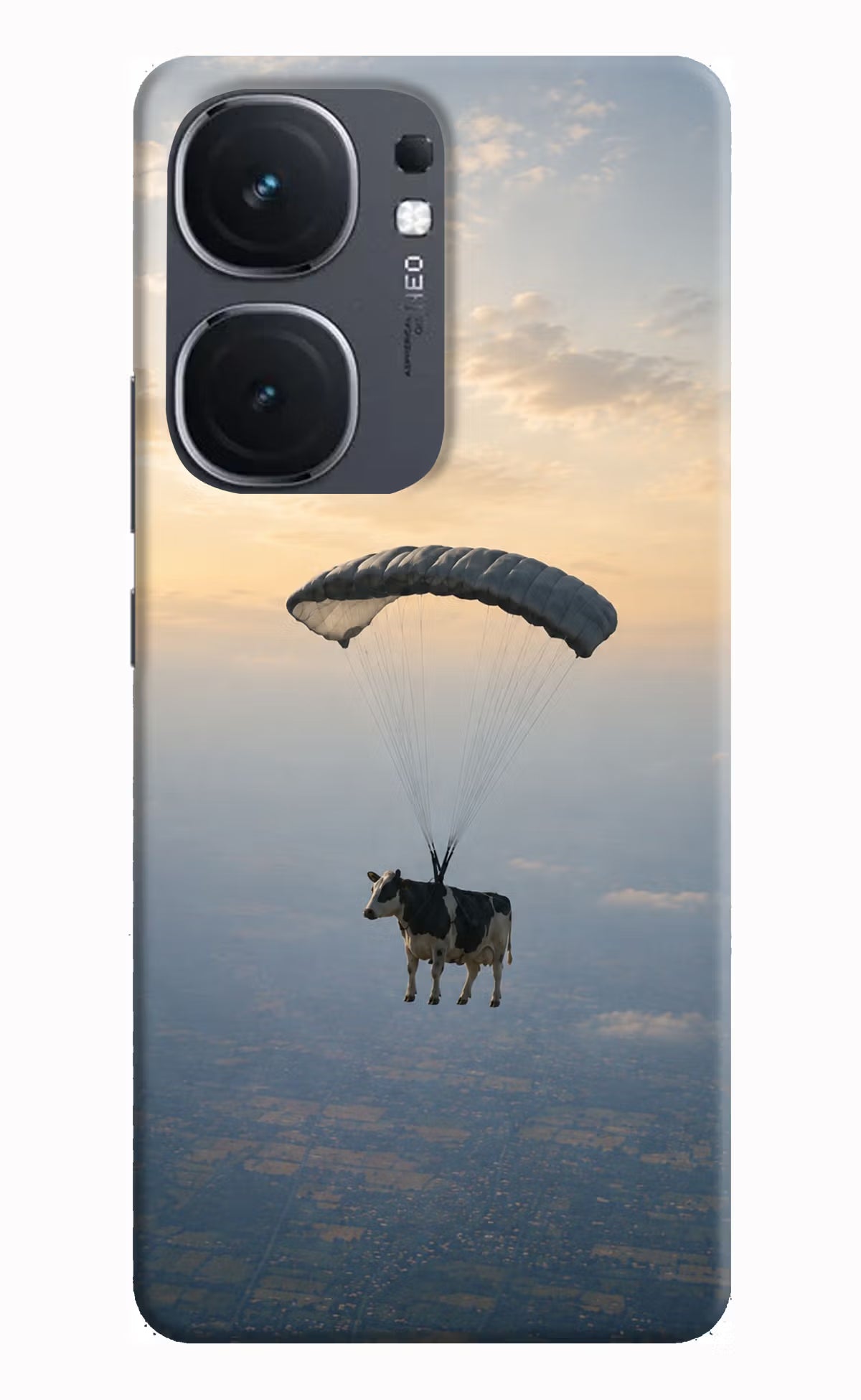 Skydiving Cow iQOO Neo 9 Back Cover Hard Case - Hello Swanky