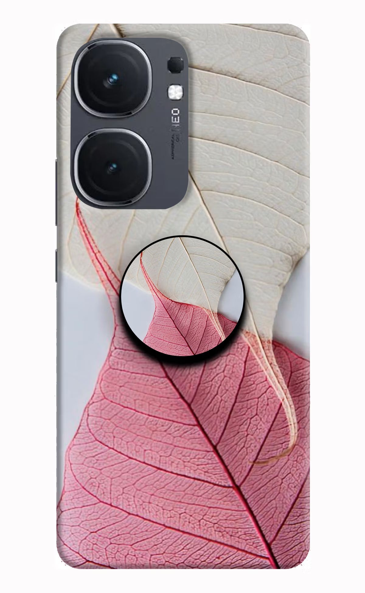 White Pink Leaf iQOO Neo 9 Pop Case - Hello Swanky