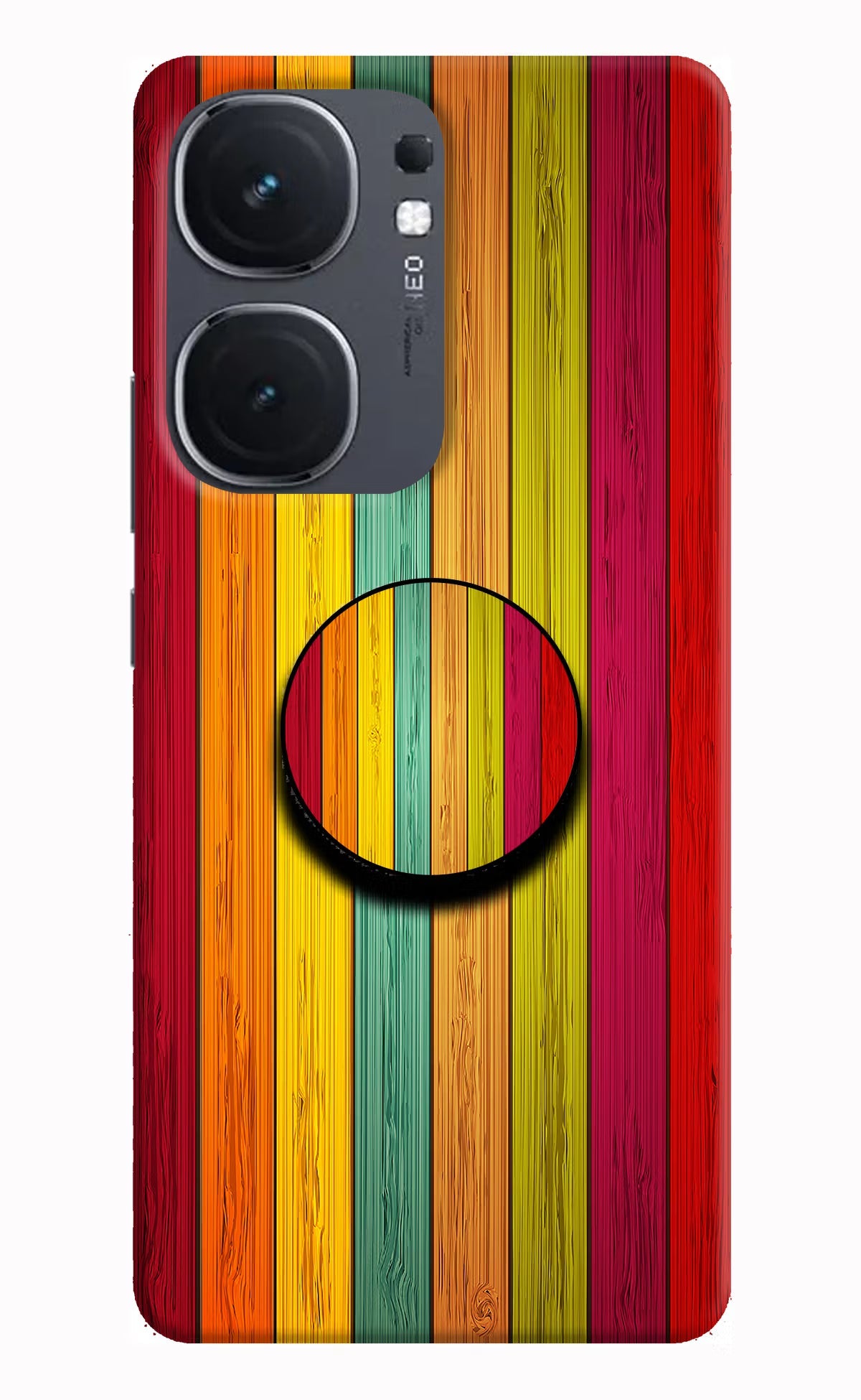 Multicolor Wooden iQOO Neo 9 Pop Case - Hello Swanky