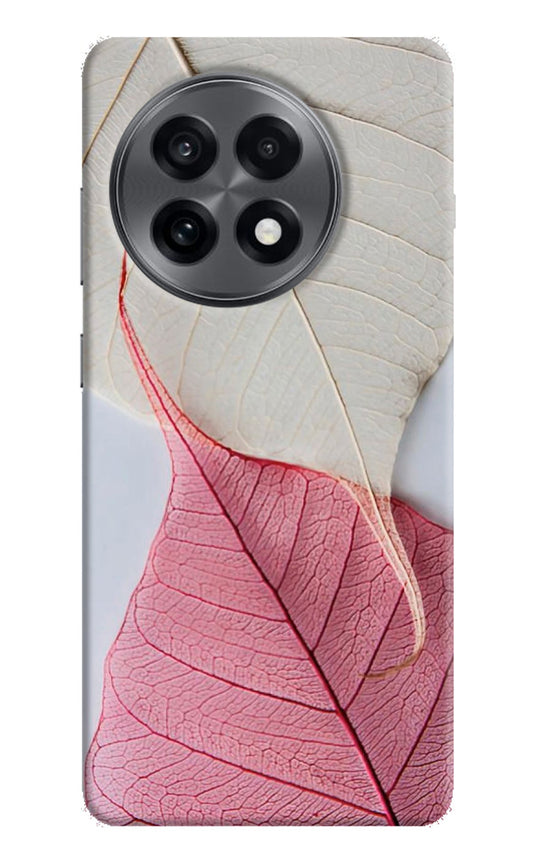 White Pink Leaf OnePlus 13R Back Cover