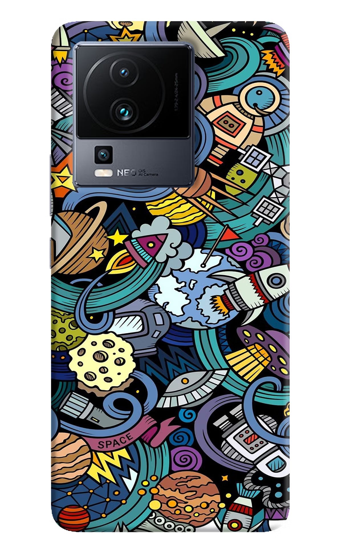 Space Abstract iQOO Neo 7 Pro Back Cover Hard Case - Hello Swanky