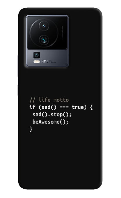 Life Motto Code iQOO Neo 7 Pro Back Cover Hard Case - Hello Swanky