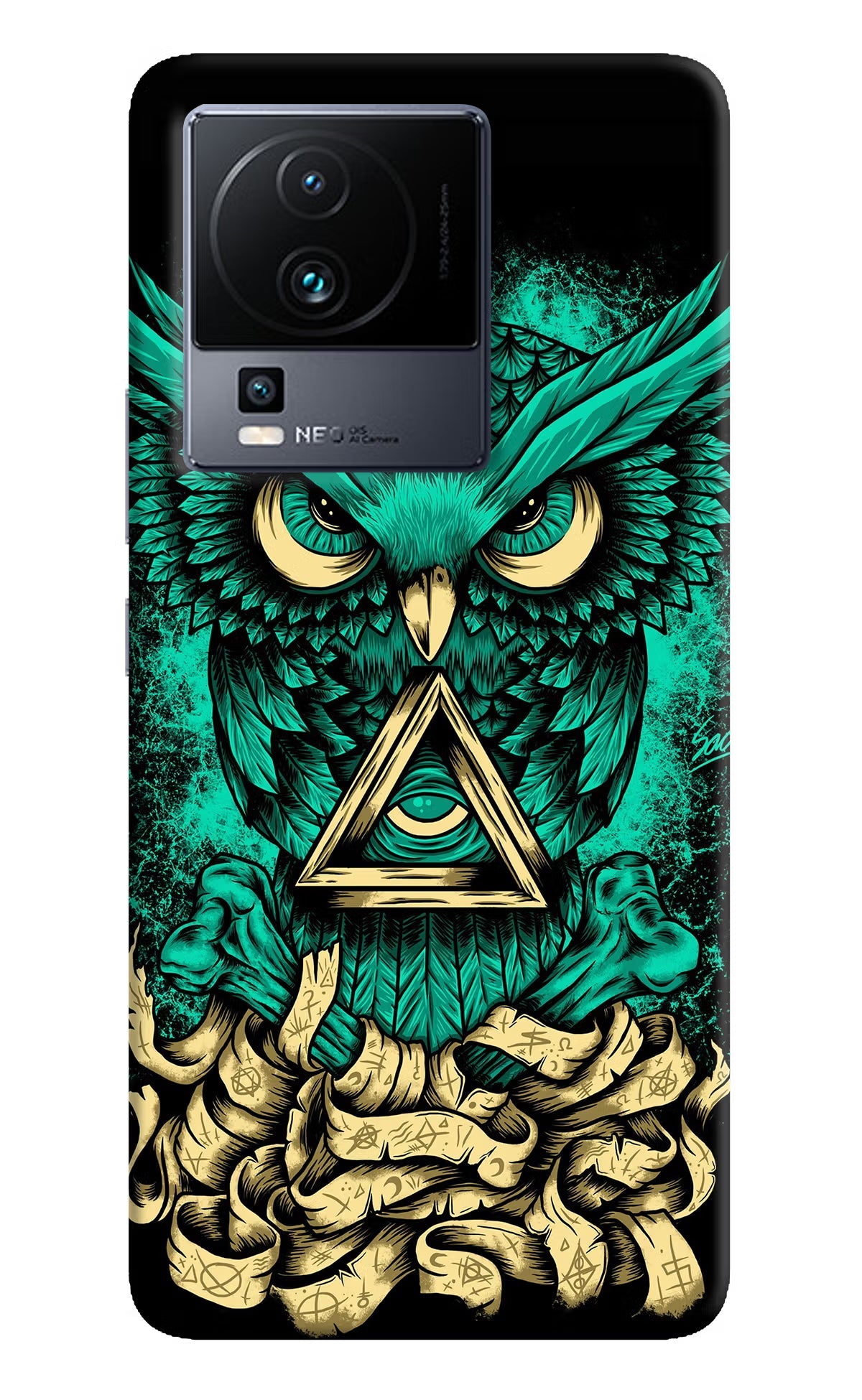 Green Owl iQOO Neo 7 Pro Back Cover Hard Case - Hello Swanky