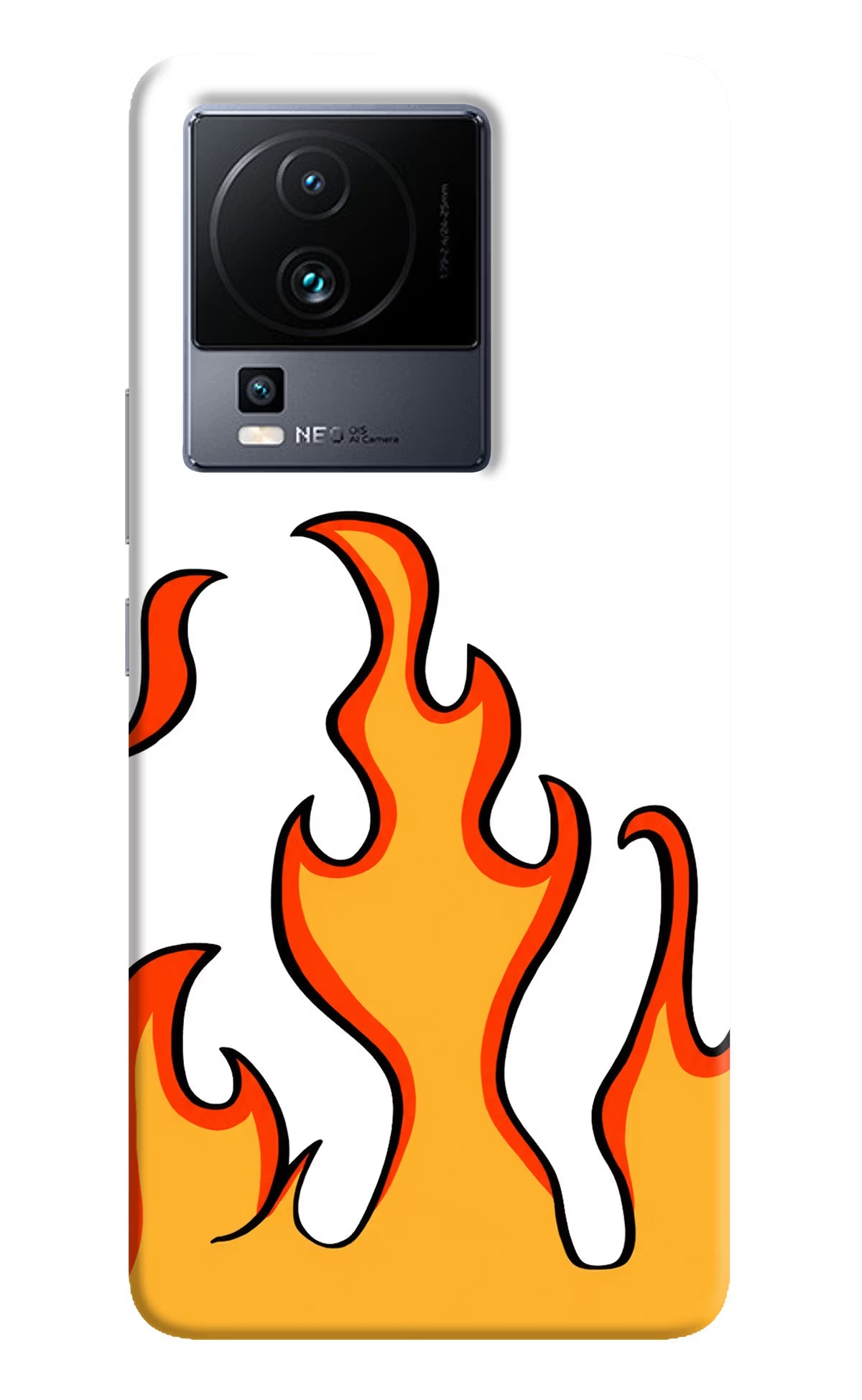 Fired Up - White iQOO Neo 7 Pro Back Cover Hard Case - Hello Swanky