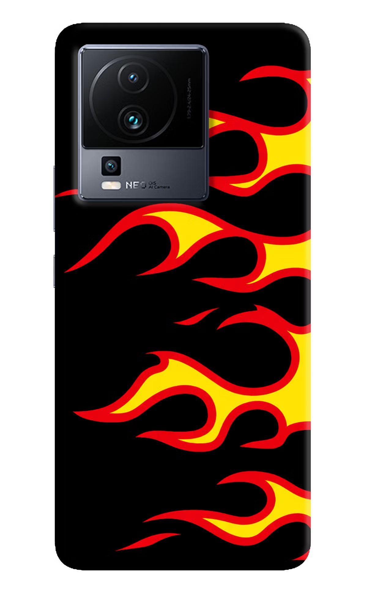 Side Sweep Flames iQOO Neo 7 Pro Back Cover Hard Case - Hello Swanky