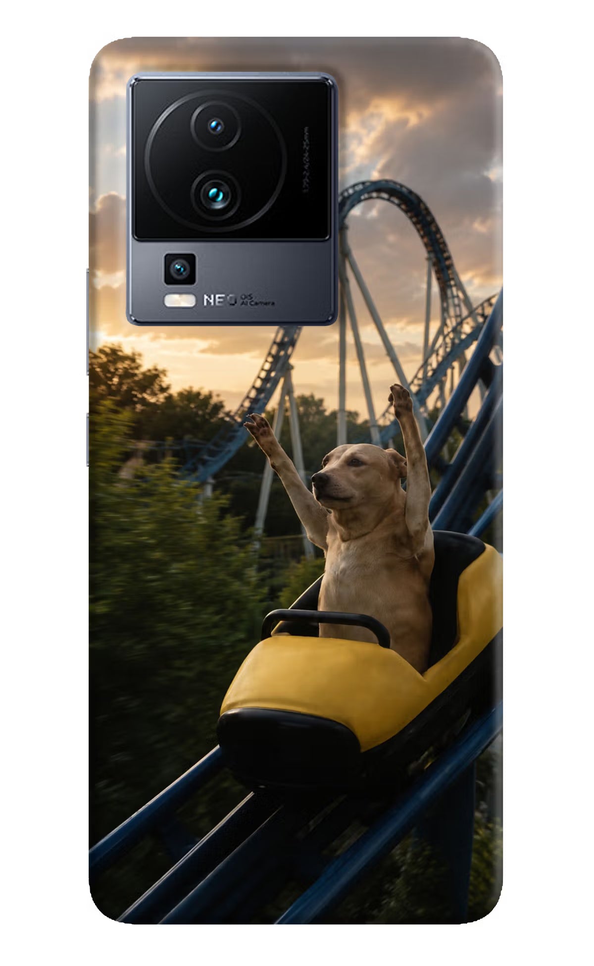 Rollercoaster Dog iQOO Neo 7 Pro Back Cover Hard Case - Hello Swanky