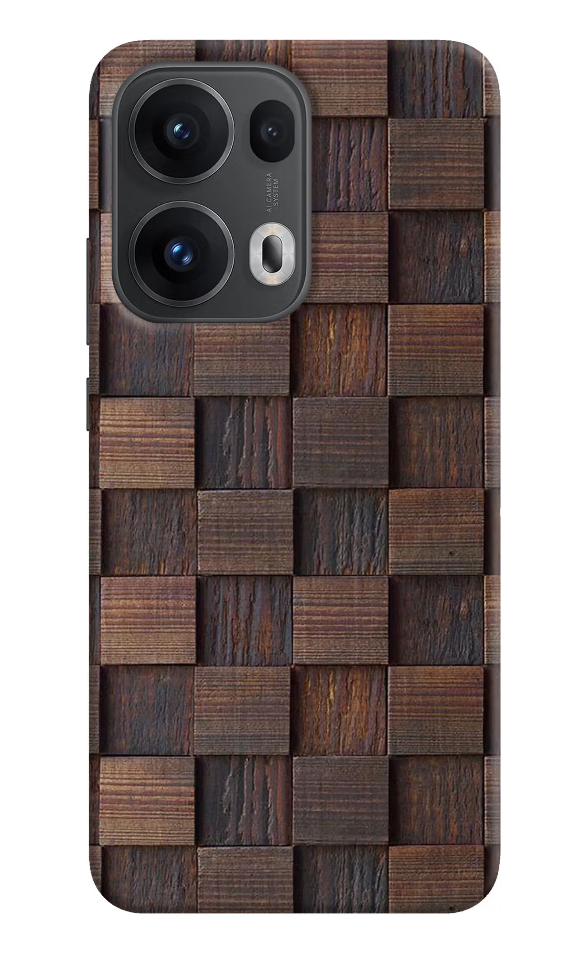 Wooden Cube Design Oppo Reno13 Pro 5G Back Cover