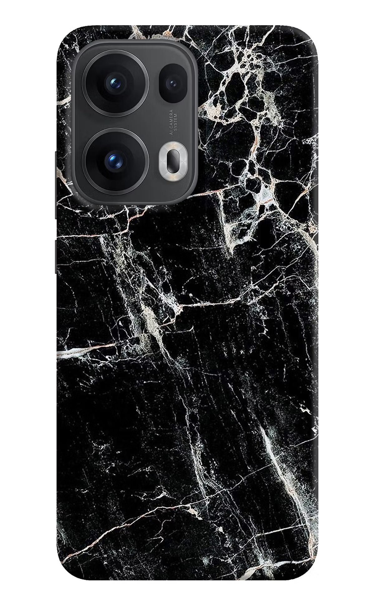 Black Marble Texture Oppo Reno13 Pro 5G Back Cover