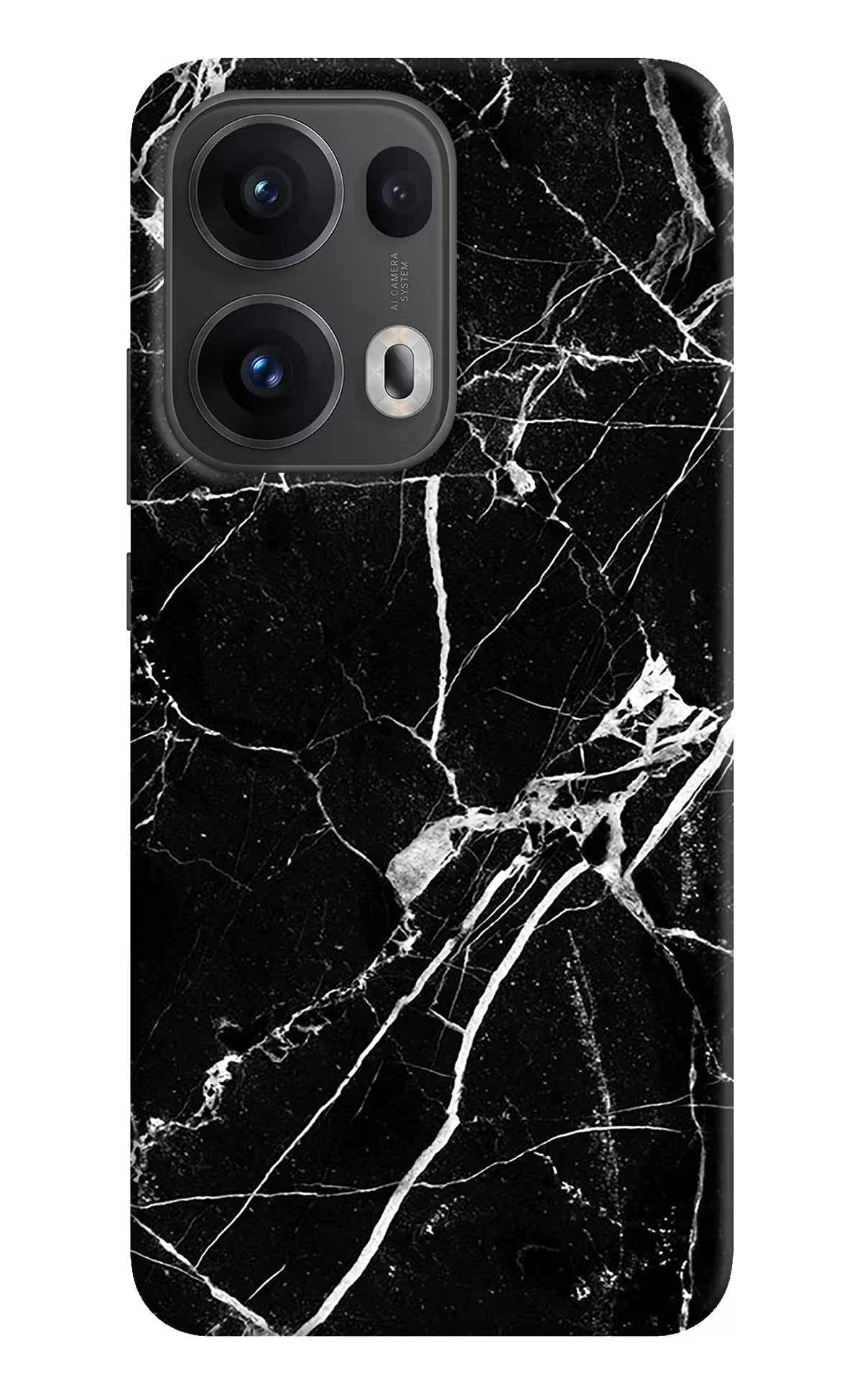 Black Marble Pattern Oppo Reno13 Pro 5G Back Cover