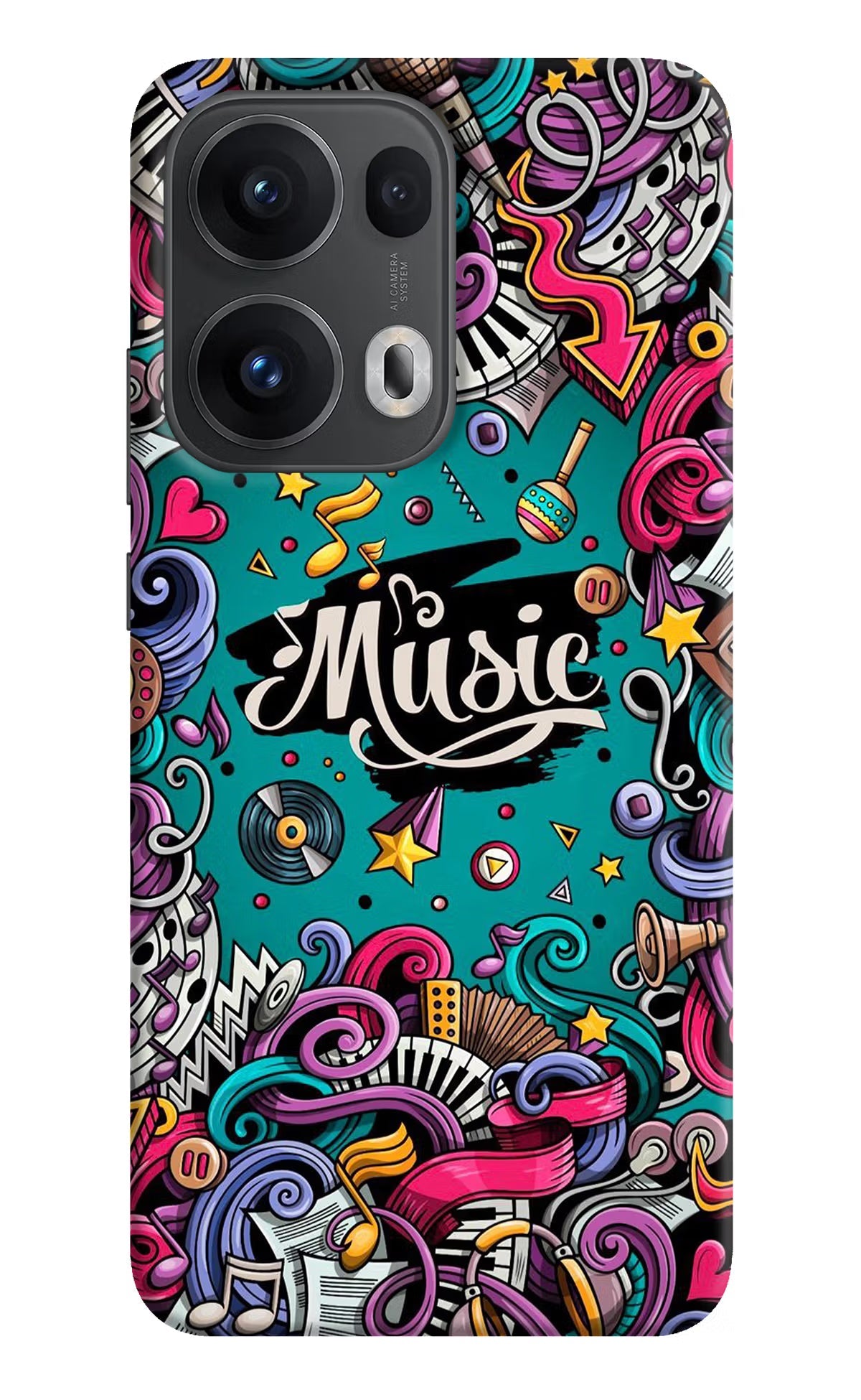 Music Graffiti Oppo Reno13 Pro 5G Back Cover