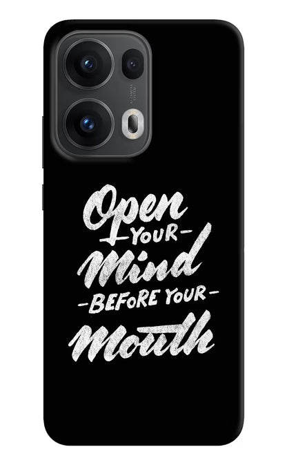 Open Your Mind Before Your Mouth Oppo Reno13 Pro 5G Back Cover