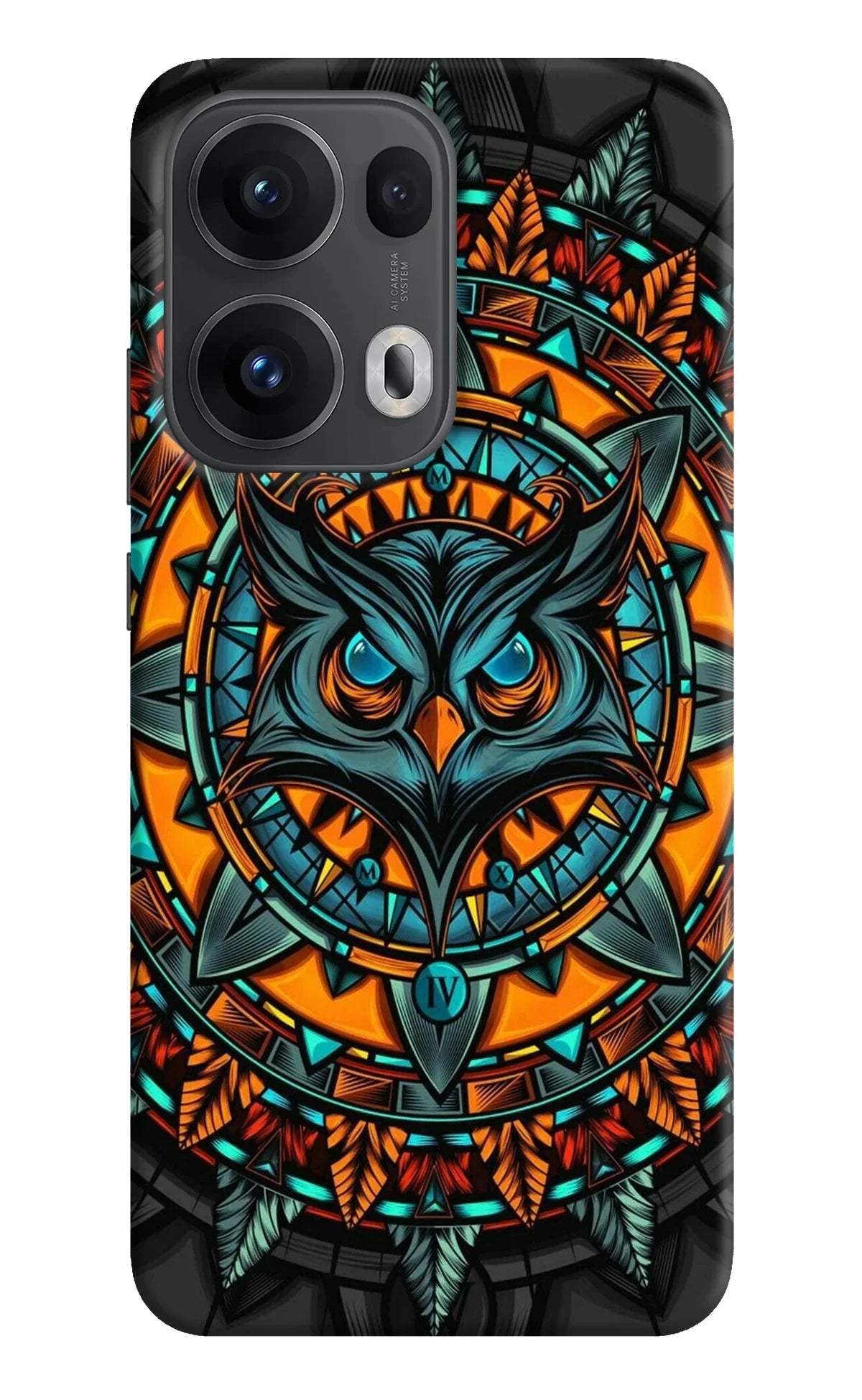Angry Owl Art Oppo Reno13 Pro 5G Back Cover