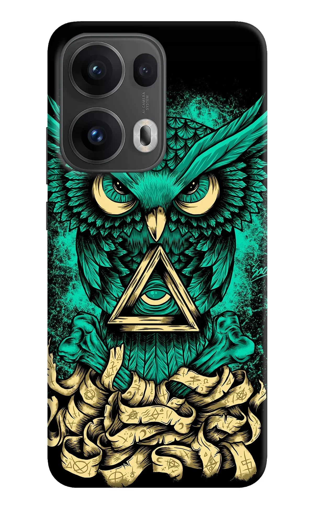 Green Owl Oppo Reno13 Pro 5G Back Cover
