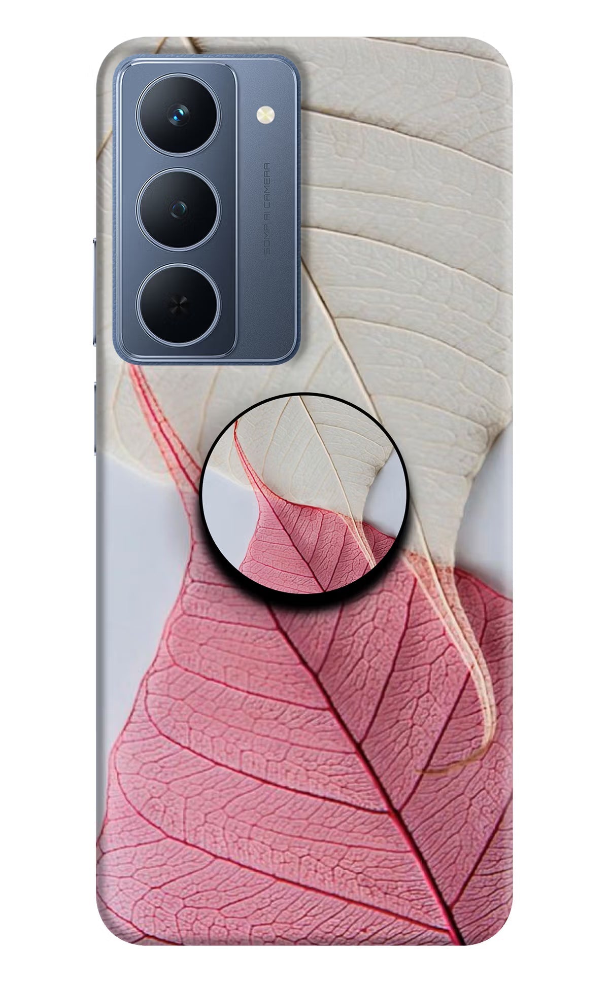 White Pink Leaf Realme P3x 5G Pop Case