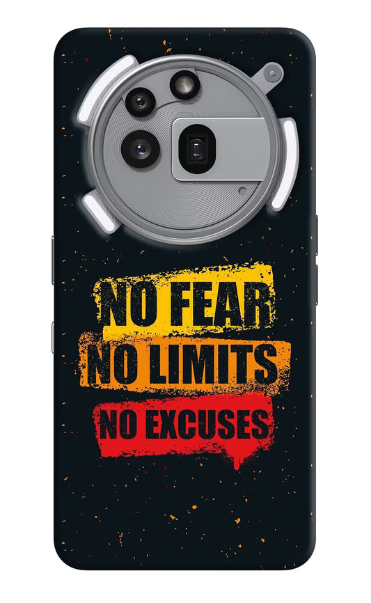 No Fear No Limits No Excuse Nothing Phone 3a Pro Back Cover