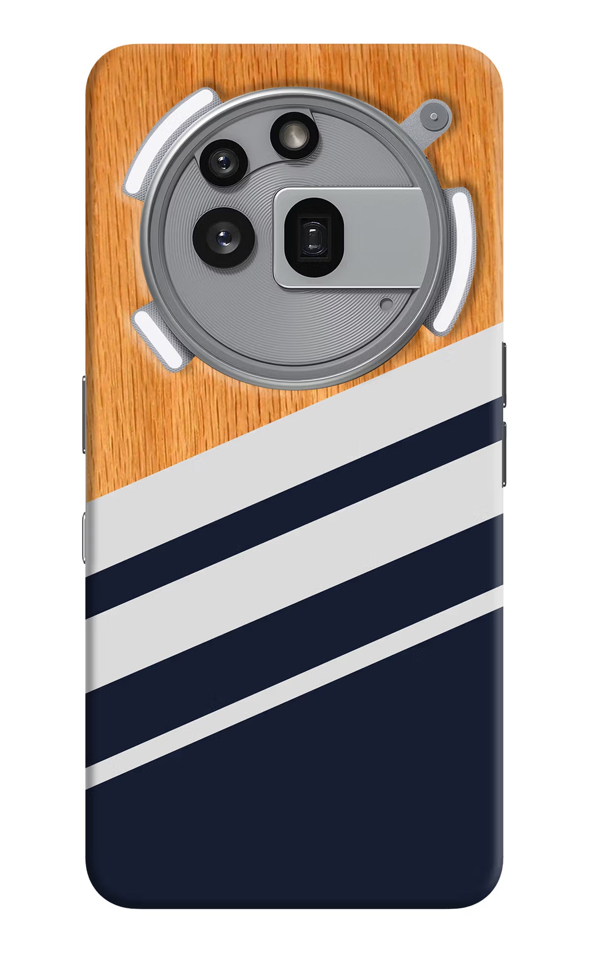 Blue and white wooden Nothing Phone 3a Pro Back Cover