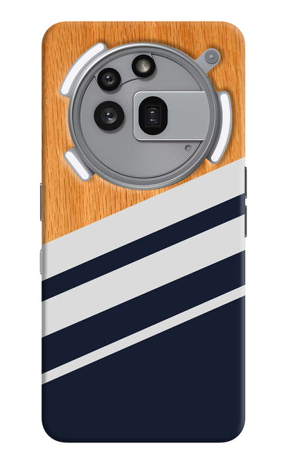 Blue and white wooden Nothing Phone 3a Pro Back Cover