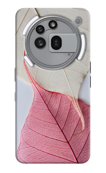 White Pink Leaf Nothing Phone 3a Pro Back Cover