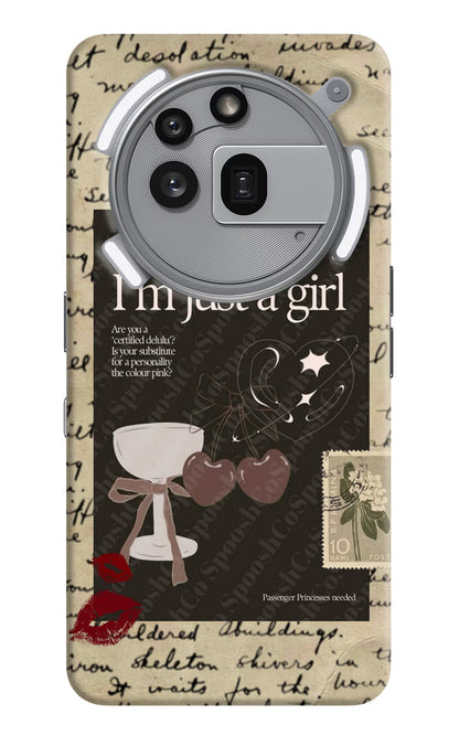 I am just a girl Nothing Phone 3a Pro Back Cover