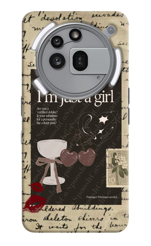 I am just a girl Nothing Phone 3a Pro Back Cover