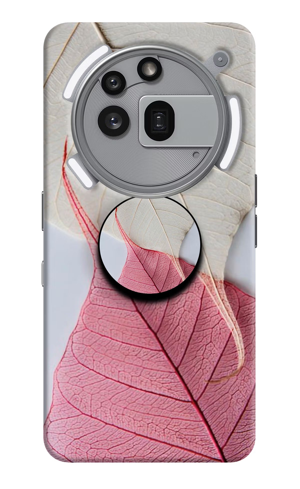 White Pink Leaf Nothing Phone 3a Pro Pop Case